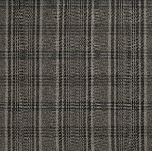 Grey Black Taupe Tartan Plaid Upholstery Fabric