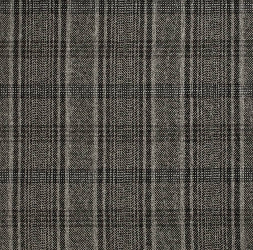 Grey Black Taupe Tartan Plaid Upholstery Fabric