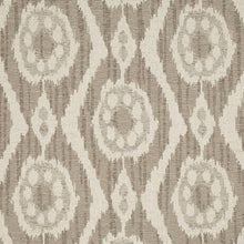 Load image into Gallery viewer, Heavy Duty Cream Taupe Grey Ikat Ethnic Geometric Upholstery Fabric