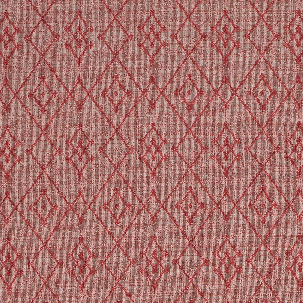 Rusty Red Grey Abstract Southwestern Upholstery Fabric