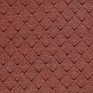 Rusty Red Cream Geometric Abstract Upholstery Fabric