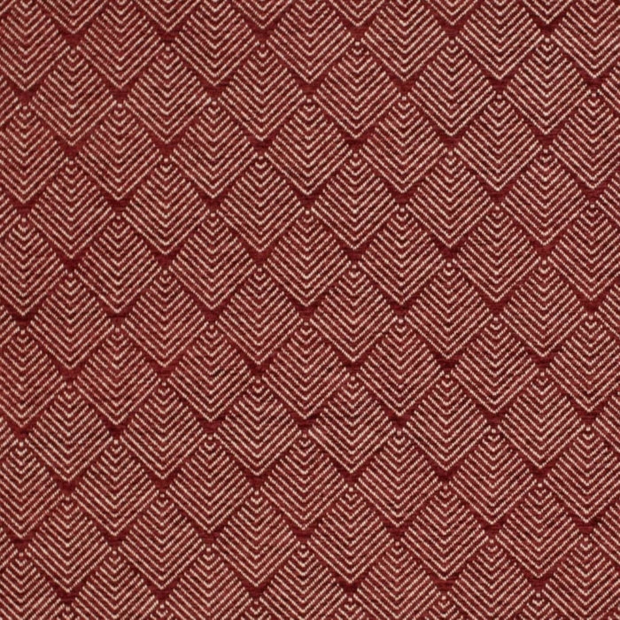 Rusty Red Cream Geometric Abstract Upholstery Fabric