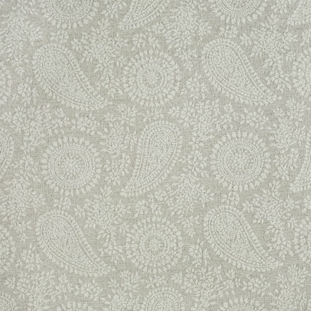 Stain Resistant Aqua Blue Grey Chenille Medallion Upholstery Drapery Fabric