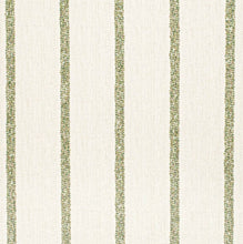 Load image into Gallery viewer, Stain Resistant Cream Olive Green Stripe Upholstery Drapery Fabric