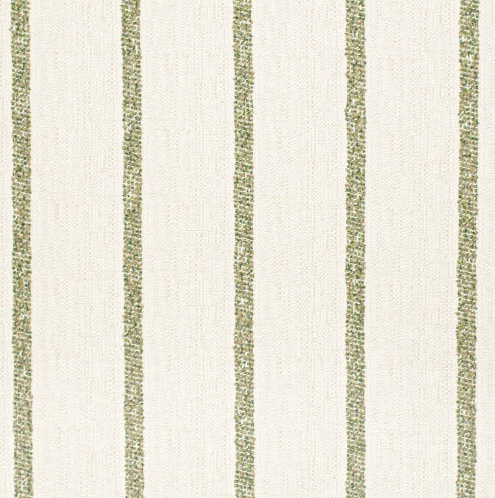Stain Resistant Cream Olive Green Stripe Upholstery Drapery Fabric