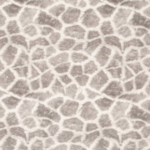 Heavy Duty Off White Grey Giraffe Microfiber Animal Pattern Upholstery Fabric