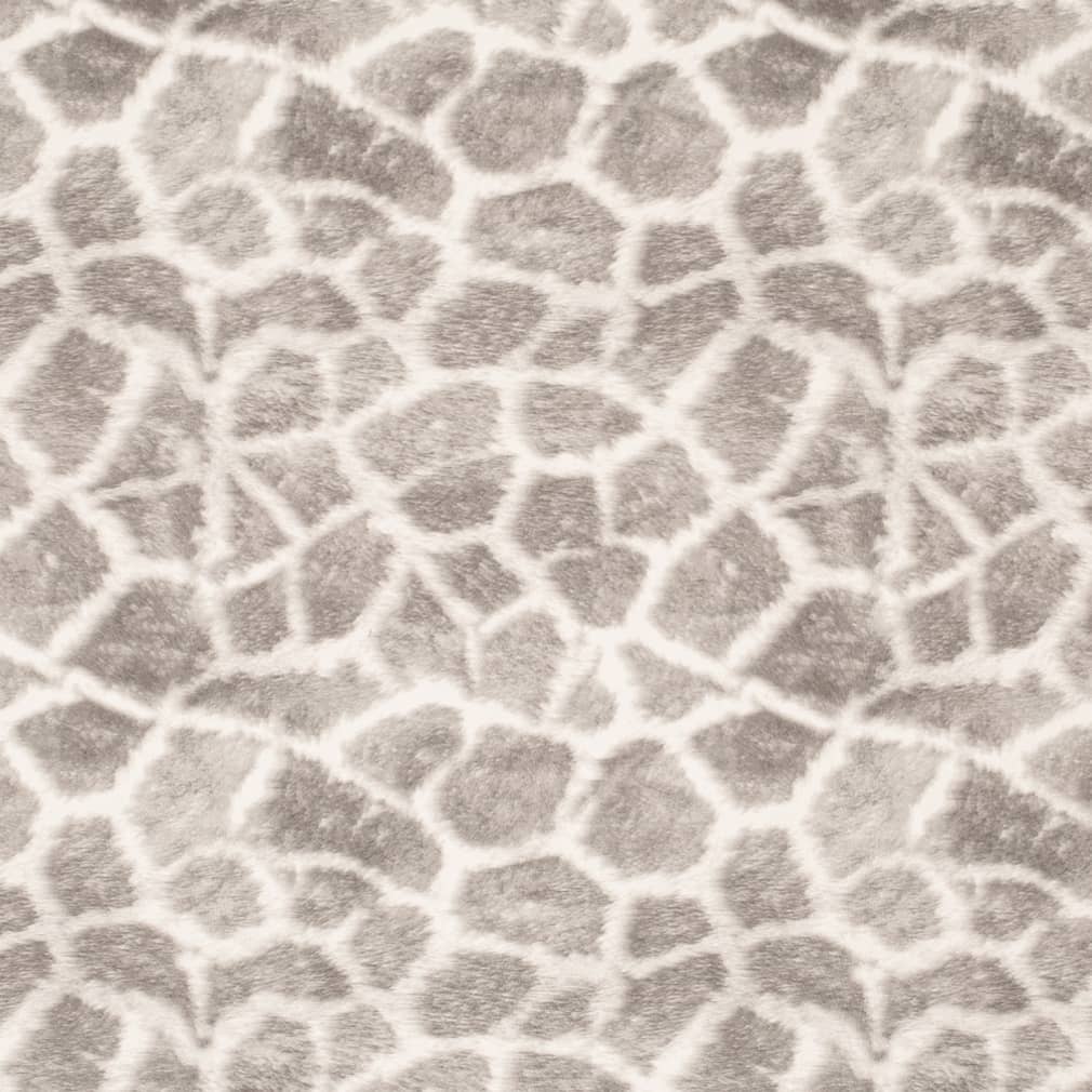 Heavy Duty Off White Grey Giraffe Microfiber Animal Pattern Upholstery Fabric