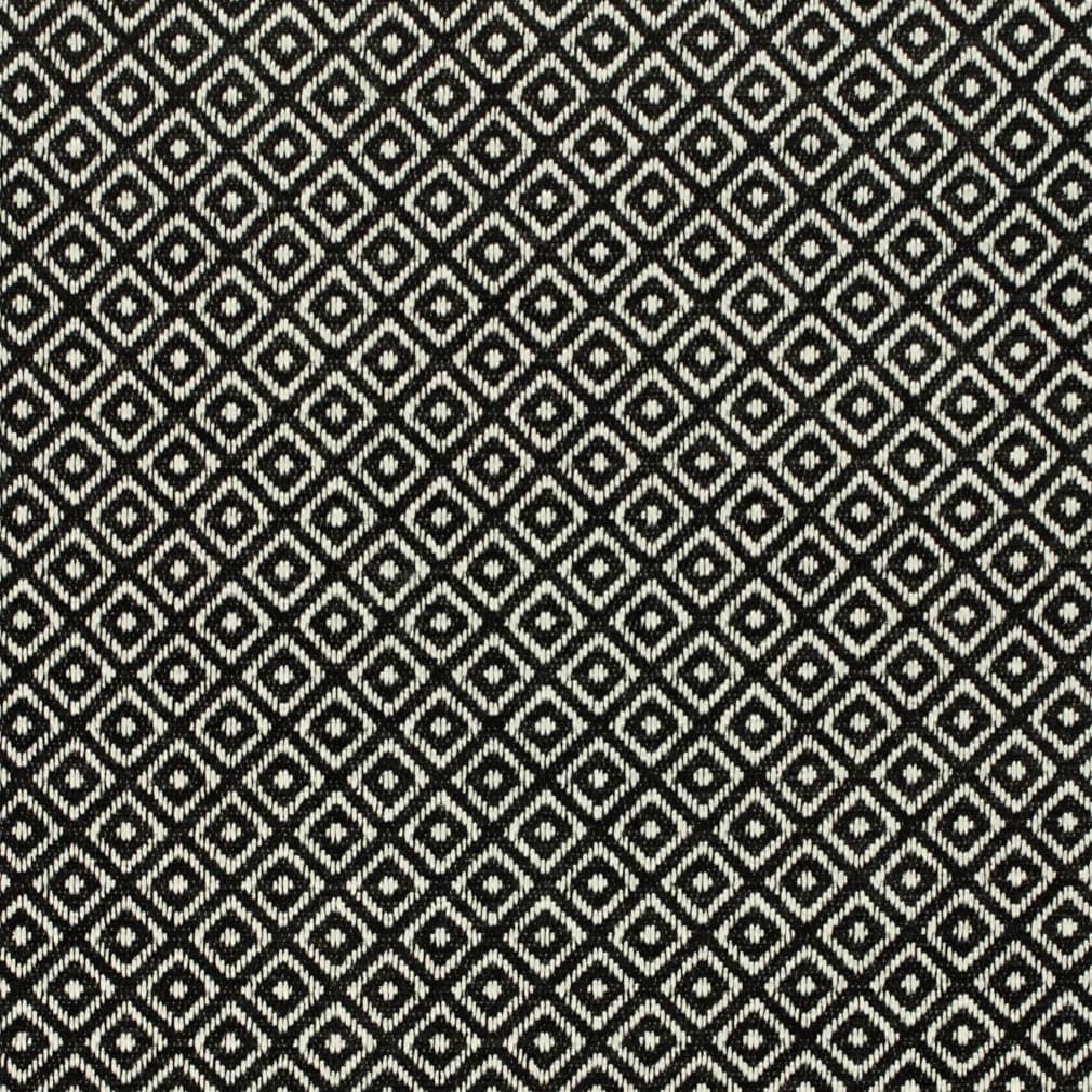 Black Off White Geometric Diamond Upholstery Fabric