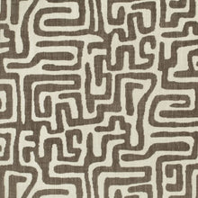 Load image into Gallery viewer, Heavy Duty Cream Mocha Brown Mudcloth Ethnic Geometric Upholstery Fabric