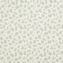 Load image into Gallery viewer, Stain Resistant Crypton Cream Aqua Blue Cheetah Upholstery Drapery Fabric