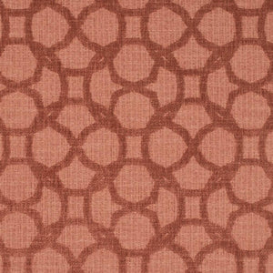 Coral Rusty Red Geometric Upholstery Fabric