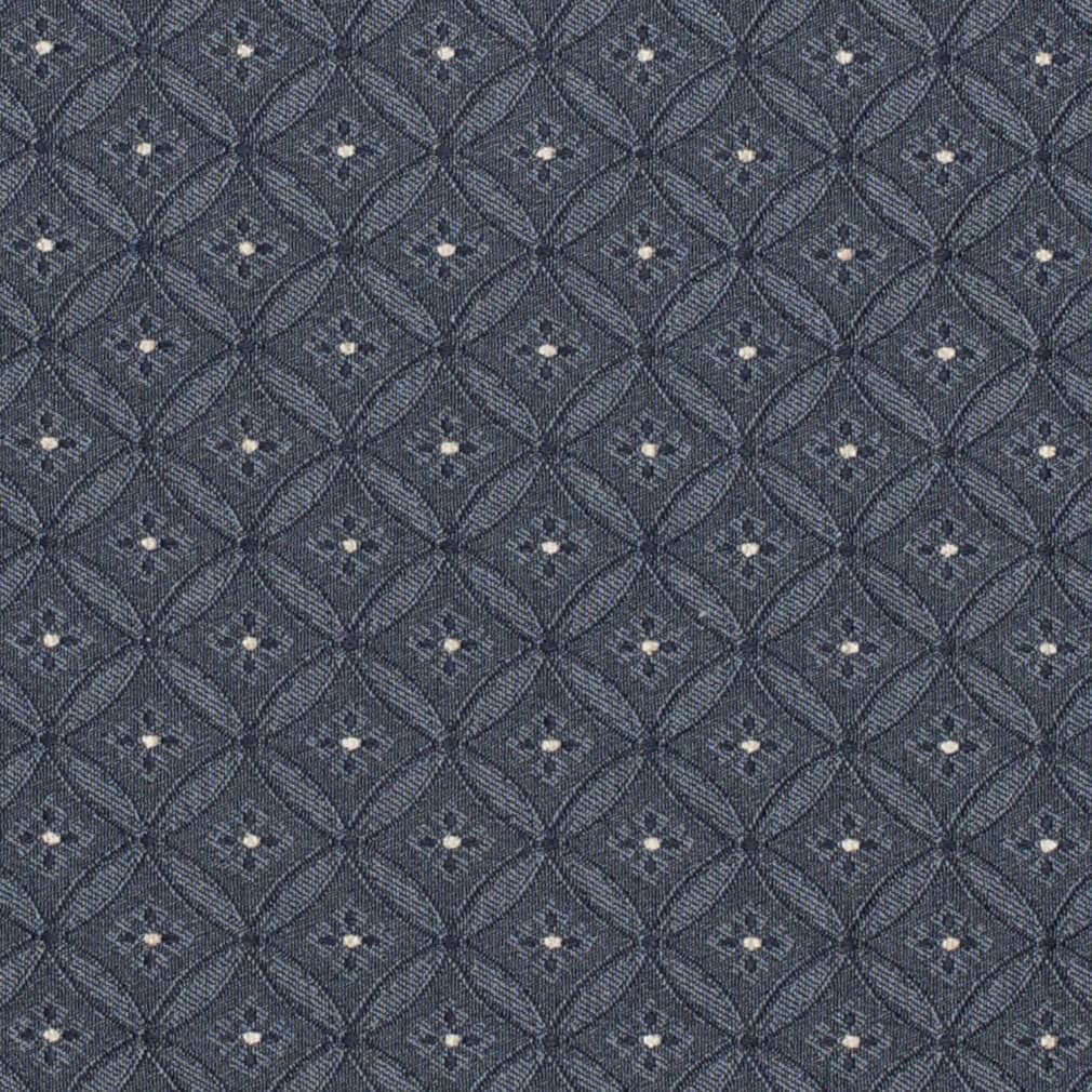Heavy Duty Victorian Medallion Navy Blue Upholstery Drapery Fabric