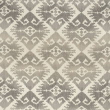 Load image into Gallery viewer, Heavy Duty Grey Taupe Cream Ikat Ethnic Geometric Upholstery Fabric