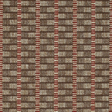 Load image into Gallery viewer, Heavy Duty Brown Red Cream Stripe Tweed Ethnic Geometric Upholstery Fabric