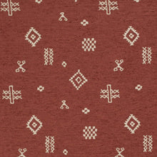 Load image into Gallery viewer, Rusty Red Cream Ethnic Southwestern Upholstery Fabric