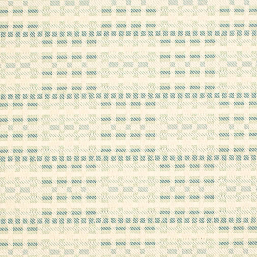 Stain Resistant Crypton Cream Teal Aqua Geometric Upholstery Drapery Fabric
