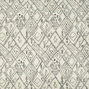 Heavy Duty Off White Black Ethnic Geometric Upholstery Fabric