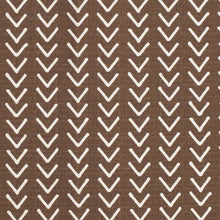 Load image into Gallery viewer, Heavy Duty  Brown Cream Cotton Herringbone Ethnic Geometric Upholstery Fabric