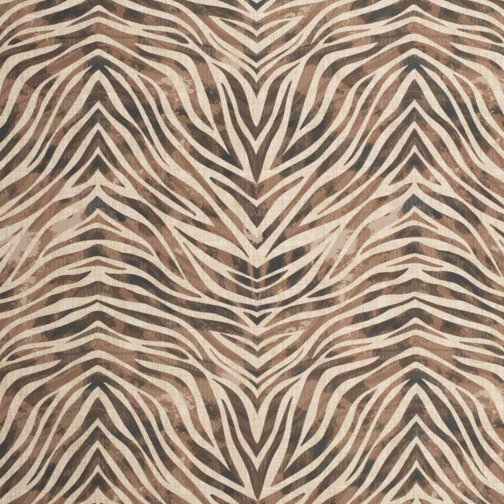 Heavy Duty Beige Brown Black Tiger Microfiber Animal Pattern Upholstery Fabric
