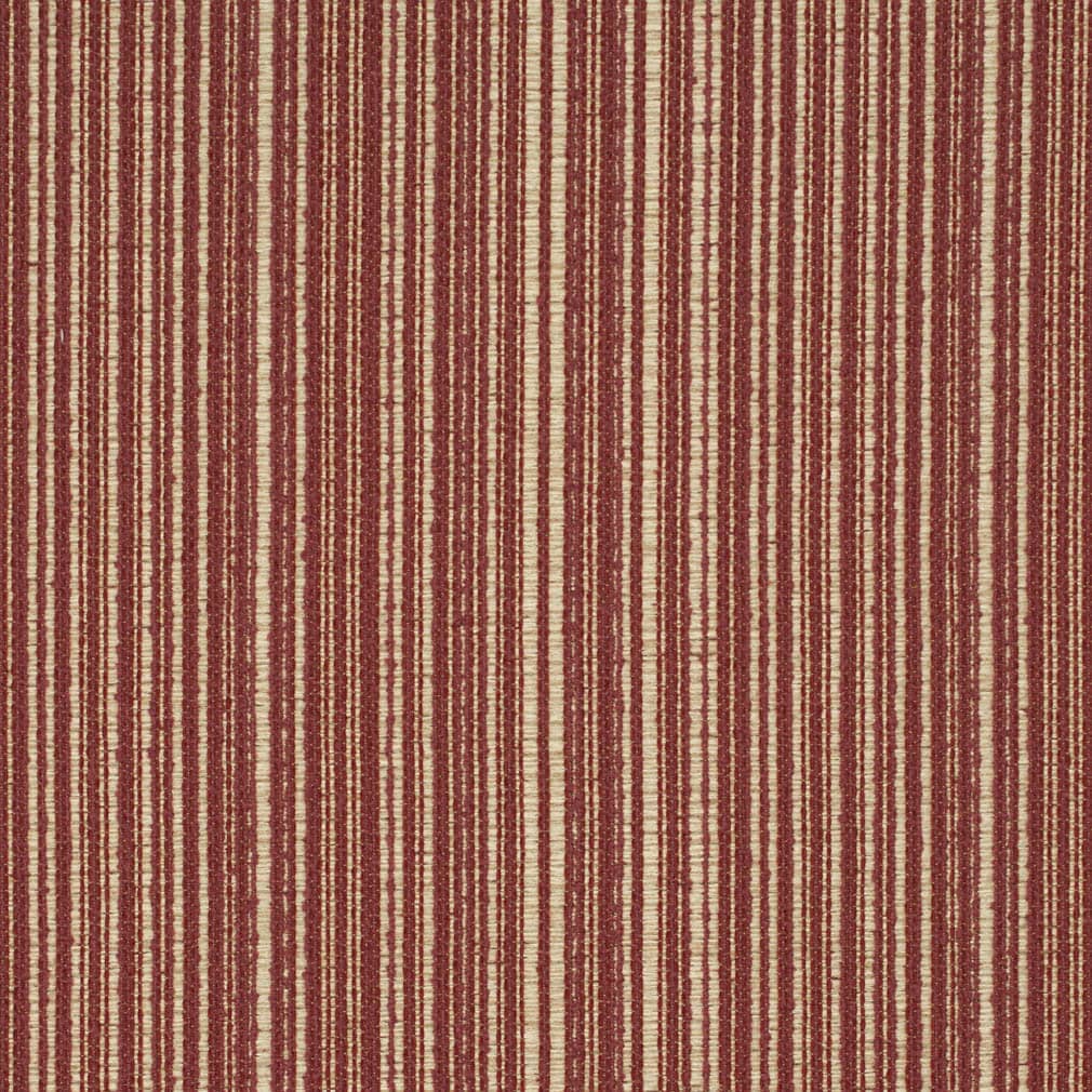 Burgundy Red Beige Stripe Upholstery Fabric