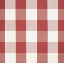 Load image into Gallery viewer, White Red Buffalo Check Plaid Upholstery Fabric
