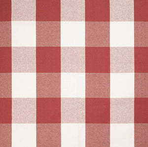 White Red Buffalo Check Plaid Upholstery Fabric