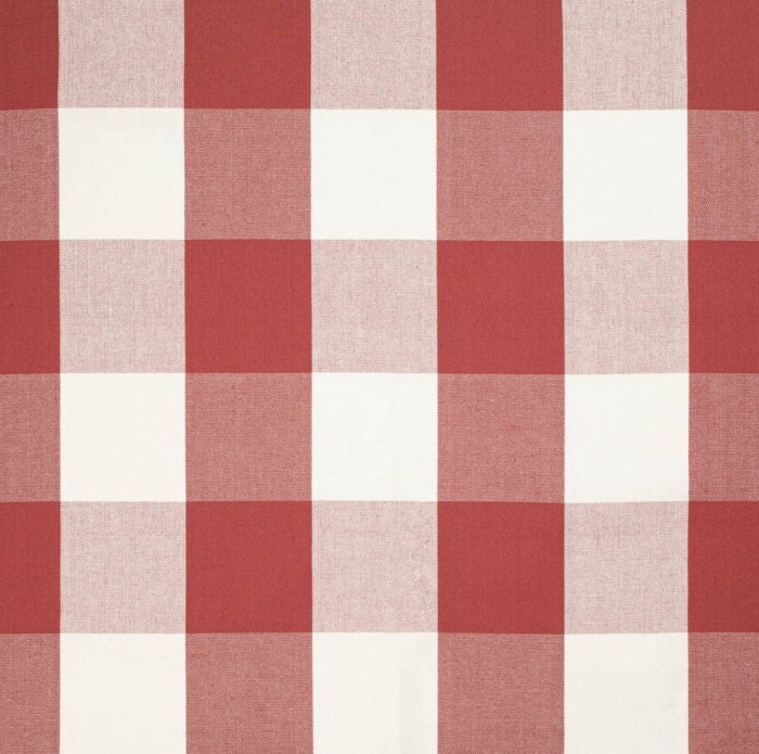 White Red Buffalo Check Plaid Upholstery Fabric