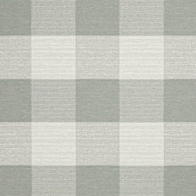 Load image into Gallery viewer, Stain Resistant Crypton Aqua Blue Cream Check Upholstery Drapery Fabric