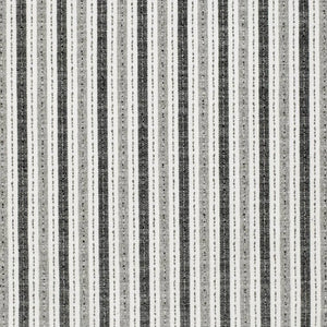 Charcoal Grey Cream Stripe Upholstery Fabric