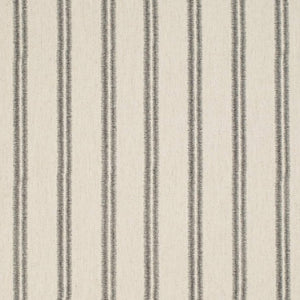 Heavy Duty Cream Charcoal Black Stripe Ethnic Geometric Upholstery Fabric