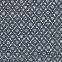 Load image into Gallery viewer, Heavy Duty Floral Diamond Navy Blue Upholstery Drapery Fabric