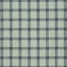 Load image into Gallery viewer, Stain Resistant Teal Aqua Blue Check Plaid Upholstery Drapery Fabric