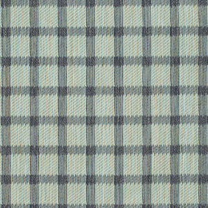 Stain Resistant Teal Aqua Blue Check Plaid Upholstery Drapery Fabric