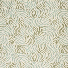 Load image into Gallery viewer, Stain Resistant Green Aqua Blue Cream Abstract Animal Pattern Upholstery Drapery Fabric