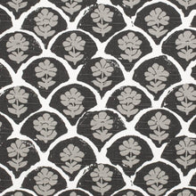 Load image into Gallery viewer, Black White Grey Floral Abstract Drapery Upholstery Fabric