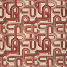 Load image into Gallery viewer, Beige Rusty Red Abstract Geometric Upholstery Fabric
