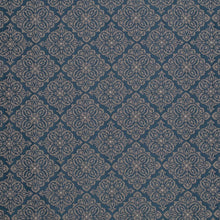 Load image into Gallery viewer, Heavy Duty Damask Medallion Navy Blue Upholstery Drapery Fabric