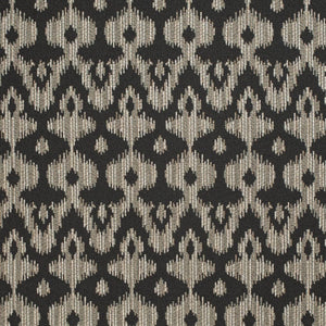 Black Brown Grey Beige Ikat Upholstery Fabric