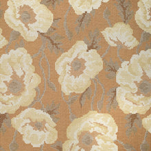 Load image into Gallery viewer, Fade Resistant Mustard Gold Cream Grey Floral Chenille Upholstery Fabric