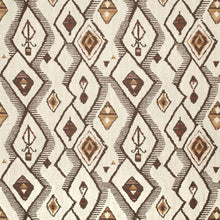 Load image into Gallery viewer, Heavy Duty Rusty Brown Beige Off White Ethnic Geometric Upholstery Fabric