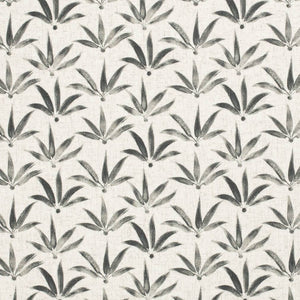 Oatmeal Cream Charcoal Black Floral Upholstery Fabric