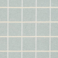 Load image into Gallery viewer, Stain Resistant Crypton Teal White Beige Check Upholstery Drapery Fabric