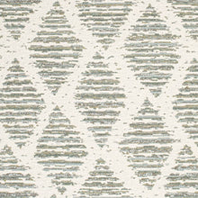 Load image into Gallery viewer, Stain Resistant Cream Grey Seafoam Green Blue Geometric Upholstery Drapery Fabric