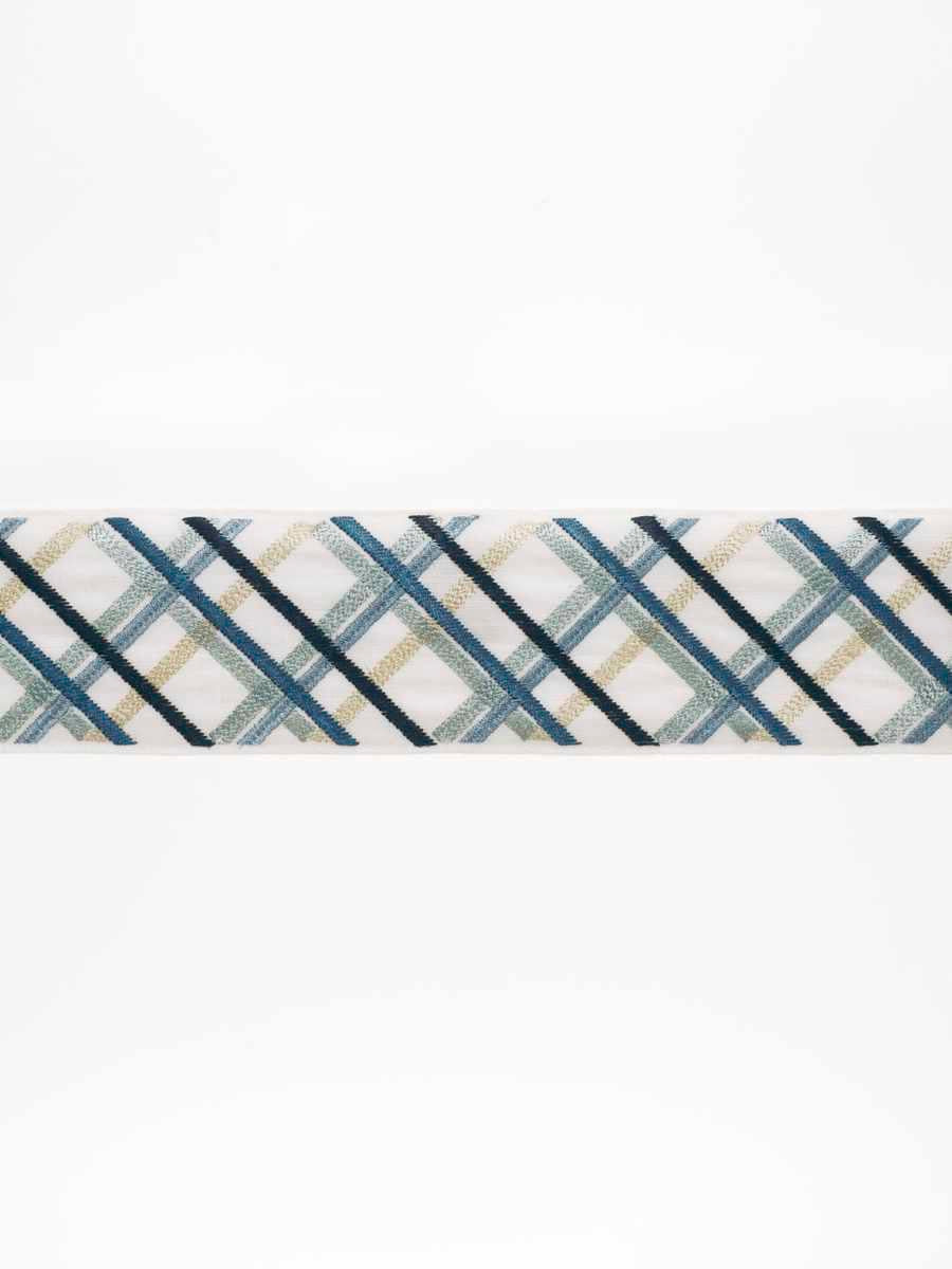 Blue and White Checked Linen Tape | LongCreekMercantile