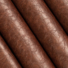 Load image into Gallery viewer, Performance Breathable Aged Caramel Brown Faux Leather Upholstery Vinyl
