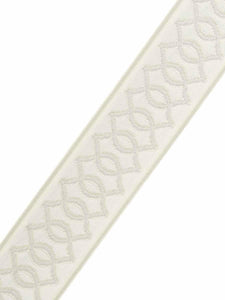 2.75" Wide Ivory Light Beige Geometric Drapery Tape Trim