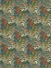 Load image into Gallery viewer, Cotton Indigo Blue Cream Beige Red Floral Upholstery Drapery Fabric