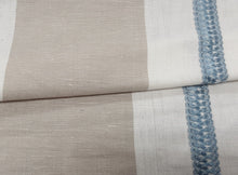 Load image into Gallery viewer, 1.5 Yard Remnant Thibaut Alden Embroidery Stripe Sky Drapery Fabric
