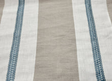 Load image into Gallery viewer, 1.5 Yard Remnant Thibaut Alden Embroidery Stripe Sky Drapery Fabric