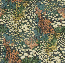 Load image into Gallery viewer, Cotton Indigo Blue Cream Beige Red Floral Upholstery Drapery Fabric